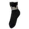 Elanze Designs Black Gold Glitter Knit Pom Pom Womens One Size Plush Lined Non Skid Indoor Slipper Socks - 3 of 4