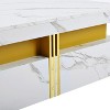 Sapphtopaz Modern Coffee Table with 4 Drawers Square Elegant Center Table with Gold Accents Living Room Tables Coffee Bar for Living Room - 2 of 4