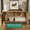 71.5"H Arched Bookcase with 4 Open Shelves and 2-Door Storage, Black Metal Frame - 4 of 4