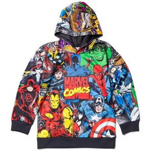 Marvel Avengers Captain America Spider-Man Iron Man Venom Fleece Pullover Hoodie Toddler to Big Kid - 1 of 4