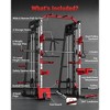 Smith Machine Home Gym, 2200LBS Power Cage with LAT Pulldown, Cable System, Landmine, Smith Bar, More Training Attachment, Multifunctional Squat Rack - 2 of 4