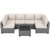 7-Piece Patio Set with Dining Table, Modular Sectional Sofa, All-Weather Wicker - 2 of 4