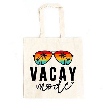 City Creek Prints Vacay Mode Sunglasses Canvas Tote Bag - 15x16 - Natural