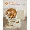 61-Inch Plush Multi-Level Cat Condo with 5 Scratching Posts, 2 Perches, 2 Caves, Hammock - 4 of 4