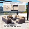 ALAULM 14 Pieces Outdoor Patio Furniture Set Outdoor Sectional Rattan Sofa Set Brown Manual Wicker Patio Conversation Set - 4 of 4