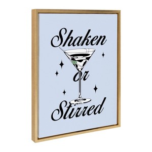 Kate & Laurel All Things Decor 18"x24" Shaken or Stirred Blue Framed Canvas by Alli Standefer Bright Gold - 1 of 4