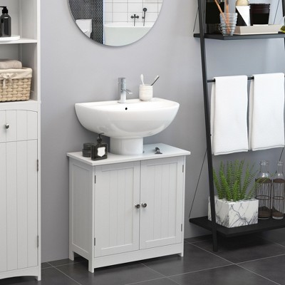 Model 2 Deuba Bathroom Furniture Set Tall Cabinet & Under Sink Cabinet Storage Unit Cupboard White Oak
