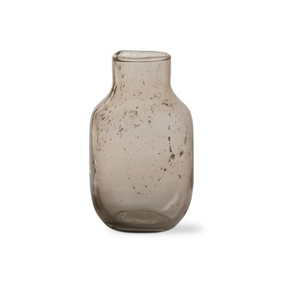 tagltd Floret Mini Bottle Vase Hand Cut Glass And Rolled In Pebbles Home Decor