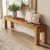 Lantine Solid Wood 63" Long Entryway Bench, Shoe Bench, Farmhouse End of Bed Stool for Bedroom, Hallway, Living, Easy Assembly - 2 of 4