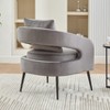 Hrinhom 26.4" W Modern Accent Chair,Upholstered Velvet Reading Chair with Metal Legs and Pillows-BEIGE - 3 of 4