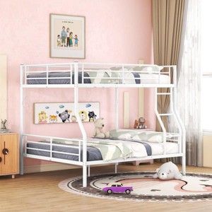Streamdale Full XL Over Queen Metal Bunk Bed, White - 1 of 4
