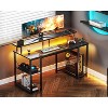 ODK 48 inch Computer Desk with Power Outlets & LED Lights, Gaming Desk with Monitor Stand & Storage Shelves - 2 of 3
