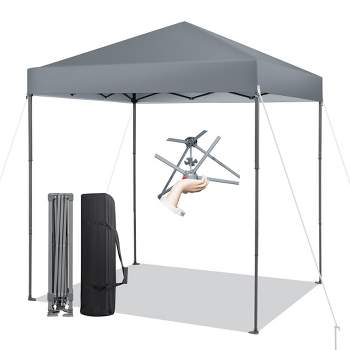 Tangkula Patio 6.6 x 6.6ft Outdoor Pop-up Canopy Tent UPF 50+ Portable Sun Shelter Gray
