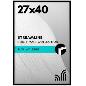 Americanflat 27x40 Picture Frame with Polished Plexiglass - Streamline Collection - Thin Border Picture Frame for Wall Display - Black - 1 of 4