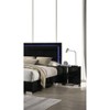 Vynxaria Modern Bedside Nightstand - Chrome Legs, Vertical Chrome Handles, UV Finish, Contemporary Style - 3 of 4