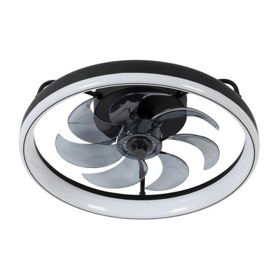 Airsurfer Flush Mount Ceiling Fan with Lights, Remote Control, 6-Speed Smart Low Profile Fan for Bedroom, Quiet Modern Indoor Fan