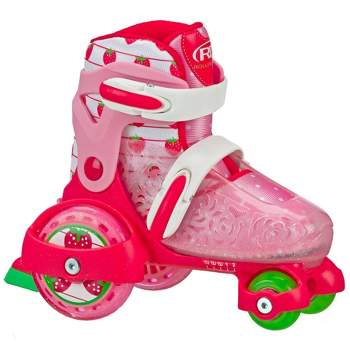 Roller Derby Fun Roll Girls' Jr Adjustable Roller Skate Strawberry M