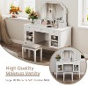 KTMBDW 44.4" Makeup Vanity Desk with Large Adjustable Mirror, Dressing Table Set with Drawer & Cabinet, Space-Saving Beauty Station for Bedroom, White - 3 of 4