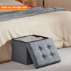 Aoibox Foldable Storage Ottoman Footrest Stool with Hidden Compartment, Multipurpose Footstool Bench for Living Room, Study, Bedroom, Dormitory - 2 of 4