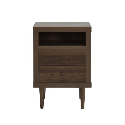 Christopher Knight Home Nystrom Mid Century Modern 2 Drawer Nightstand Walnut