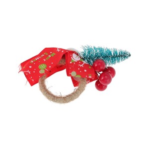 Unique Bargains Napkin Rings Fabric Red 1 Pc - 1 of 3