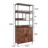 Tall Bar Cabinet 70.8" Bakers Rack with Cabinet Large Microwave Stand with Glass Holder - 2 of 4