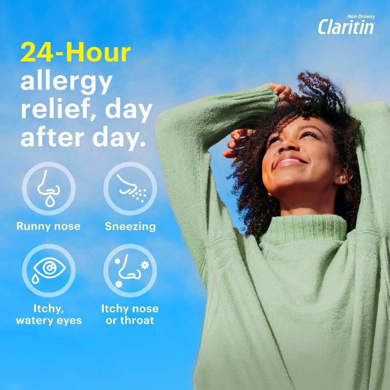 Claritin Allergy Relief 24 Hour Non-Drowsy Loratadine Tablets, 5 of 12