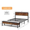 Bed Frame with Drawers Platform Bed Frame Brown Wood Headboard and Sturdy Metal Slats, No Box Spring Needed, Noise Free - 2 of 4