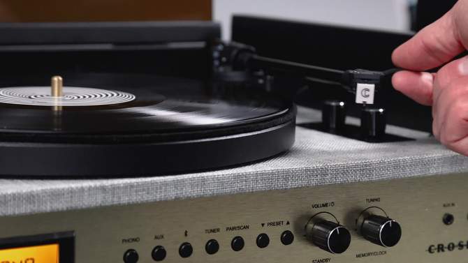 Crosley Coda Shelf System Vinyl Record Player - Black/Gold, 2 of 20, play video
