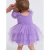 RuffleButts Baby Girls Flutter Tulle Long Sleeve Twirl Romper - 4 of 4