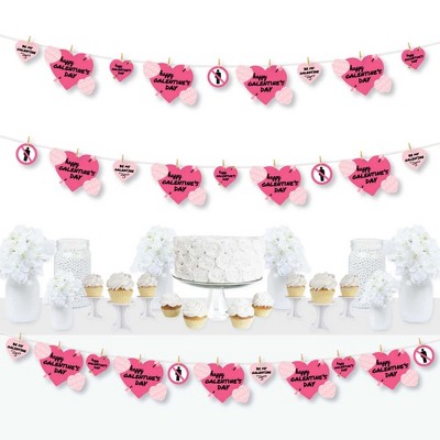 Big Dot of Happiness Be My Galentine - Galentine's and Valentine's Day DIY Decorations - Clothespin Garland Banner - 44 Pieces