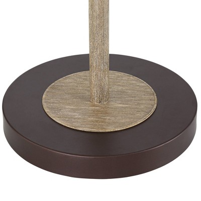 Bronze Adjustable Industrial Pharmacy Floor Lamp with Faux Wood