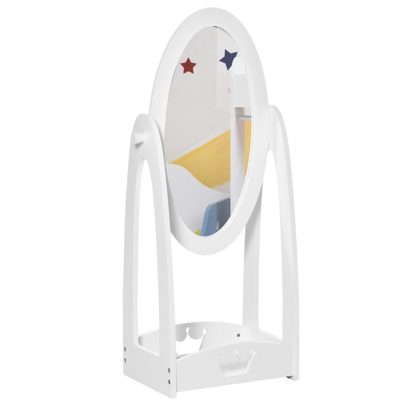 HOMCOM Full Length Mirror for Children, Adjustable to be Viewed From Multiple Angles Dress-up and Make-up, White, 4 of 9