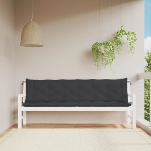 vidaXL Garden Bench Cushions 2pcs Black 78.7"x19.7"x2.8" Oxford Fabric - 1 of 4