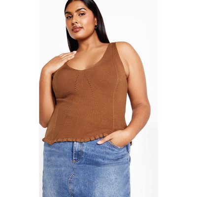 Women's Plus Size Sammie Top - deep tobacco | CITY CHIC