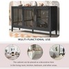 Glass Door Cabinet, 2-Tier Storage Cabinet Bookshelf Wood Accent Cabinet for Home Living Room Office - 3 of 4