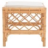 Larroux Rattan Ottoman With Cushion - SEA7044 - Honey/White - Safavieh - 4 of 4