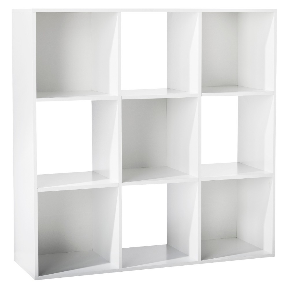Photos - Wall Shelf 11" 9 Cube Organizer Shelf White - Room Essentials™: Modern Bookshelf, Par