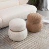 CAVINAS 17.2”H One-of-a-Kind Snowman-Shaped Pouf,Cute Broadcloth Pleated Footstool for Kids & Adults,Space-Saving - 2 of 4