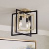 Possini Euro Design Nima Modern Glam Ceiling Light Semi Flush-Mount Fixture Black Gold 13" 4-Light for Bedroom Kitchen Living Room - 2 of 4