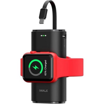 iWALK Portable Charger for iWatch 9000mAh Power Bank with Built in Cable Compatible With iPhone14/13/12/12/11/X & Apple Watch Series 8/7/6/Se/5/4/3/2