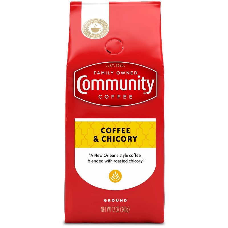 Community Coffee Coffee &#38; Chicory Medium-Dark Roast Ground Coffee - 12oz, 1 of 4