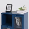 Modern Storage Cabinet With 2 Glass Doors & 2 Storage Spaces, Freestanding Floor Cabinet With Adjustable Shelves For Living Room Bathroom Kitchen - 4 of 4