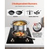 VEVOR Induction Cooktop, 1800W Electric Countertop Burner,2 Burner Knob Control Stove,Built-in Induction Cooktop with 12 Temperature Settings, Black - 3 of 4