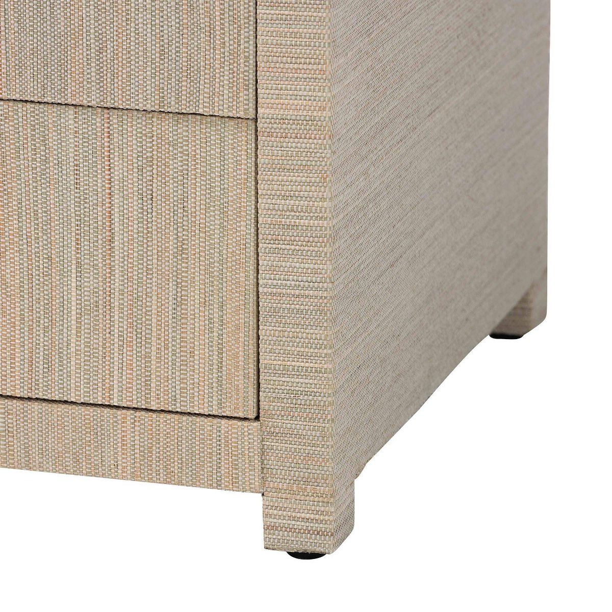 bali & pari Quinn Woven Grasscloth 3 Drawer Nightstand Natural/Gold - thumbnail 8