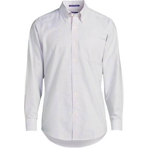 Lands' End Men's Pattern No Iron Supima Oxford Dress Shirt - 16