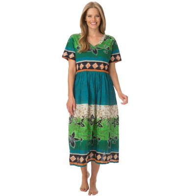 Only Necessities Women's Plus Size Crinkle Cotton Lounger