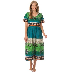 Only Necessities Plus Size Crinkle Cotton Lounger - 1 of 4