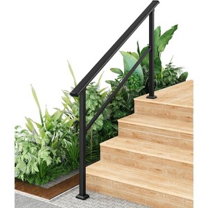 COZONY Metal Handrails for Outdoor Steps, Adjustable Stair Railing with All-Weather Coating, Heavy Duty Hand Rail Kit for Porch, Stairs, Balcony - 1 of 4