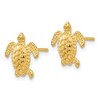 Black Bow Jewelry 11mm Sea Turtle Post Earrings in 14k Yellow Gold - 2 of 4